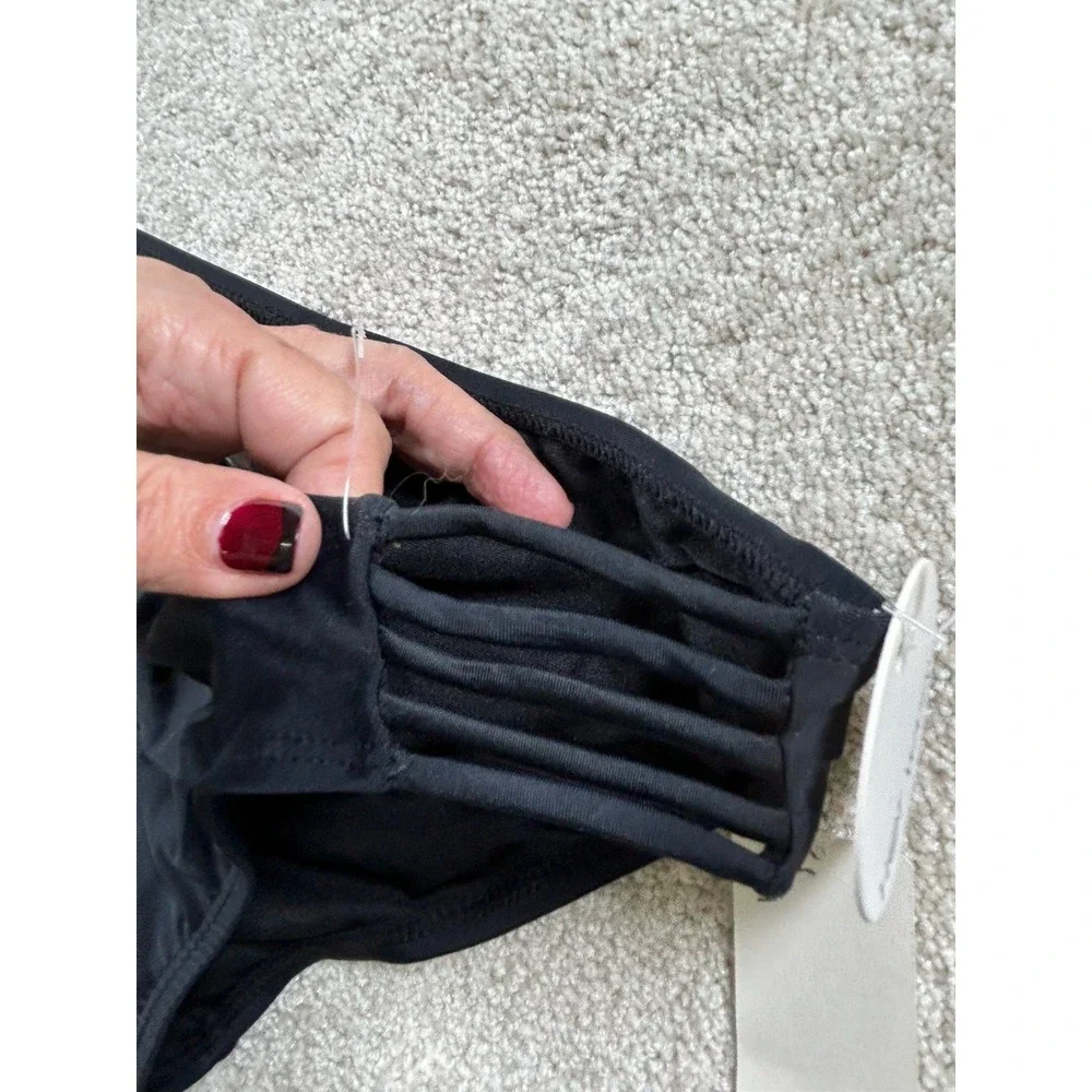 Hot Water Women's Swim Bottoms‎ Black Small Strappy Sides Nylon